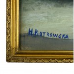 H. Piotrowska (XX w.) - Obraz - Ogród w Chłodnych Barwach, Akryl (?) na Papierze