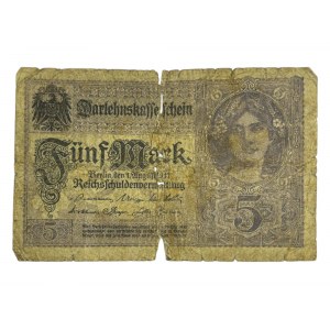 German Empire, 1917. - Banknote 5 Marks