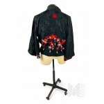 Vintage Short Women's Kimono Embroidered with Flowers