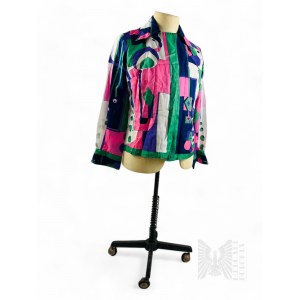 Vintage Polyester Women's Shirt in Geometric Patterns
