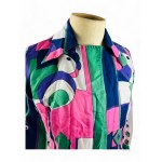 Vintage Polyester Women's Shirt in Geometric Patterns