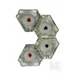 Bridge Set - Four Small Ashtrays and a Talia of Cards in a Box