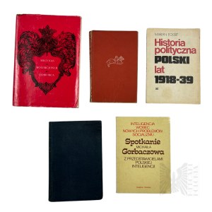 PRL - Zestaw Pięciu Książek Historyk Po Godzinach: “O Rozwoju w Historii”, “Historia Polityczna Polski Lat 1918-39”, “Spotkanie Michaiła Gorbaczowa z Przedstawicielami Polskiej Inteligencji” i Inne