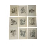 PRL 1956. - Set of graphics by Józef Cempla, Kraków - Wawel - Royal Castle, published by the Cooperative of People's and Artistic Industry Starodruk.