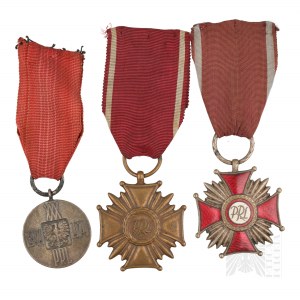 PRL - Zestaw Odznaczeń Małego Milicjanta: Srebrny Krzyż Zasługi, Brązowy Krzyż Zasługi, Medal XXX Lat PRL