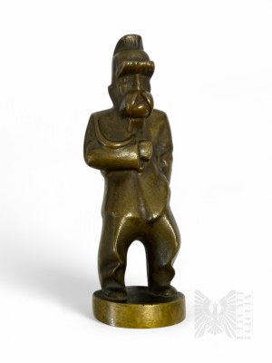 XX w. - Figura z Brązu(?) Karykatura Józef Piłsudski; wg Projektu Adama Siemaszki (1931 r.)