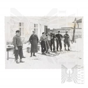 II RP Photography Officers and Civilians on Skis Winter Snow