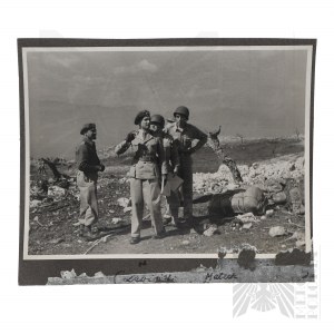 PSZnZ Fotografia Generała Henryka Piątkowskiego z Oficerami Amerykańskimi na Monte Cassino - Gen. Henryk Piątkowski