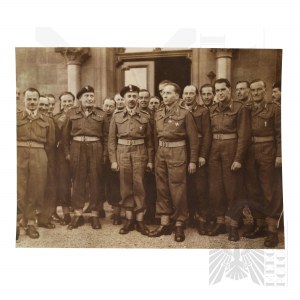 PSZnZ Fotografia Prasowa Generałów Tadeusza Bora-Komorowskiego i Stanisława Maczka z Wizytą w 9 Pułku Ułan Małopolskich
