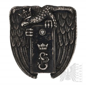 [SILVER] II RP Graduate Badge of the Infantry Officer Cadet School of Ostrów Mazowiecka - Cechowana.