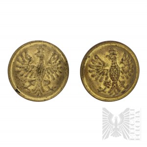 II RP Two Unregulated Buttons of the Polish Army