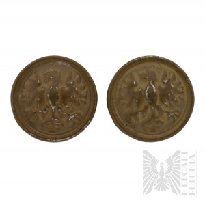 2WW / AWP Two Soldier Buttons with Kurica in Green Paint.