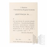PSZnZ Legitimation of the Badge of the 2nd Battalion of Riflemen In Blanco.