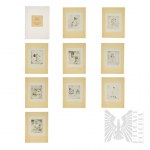 Hieronim Skurpski (1914-2006) - Portfolio of 9 illustrations to Jan Kochanowski's Fraszki, 1947