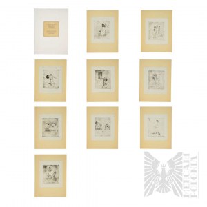 Hieronim Skurpski (1914-2006) - Teka 9 ilustracji do Fraszek Jana Kochanowskiego, 1947