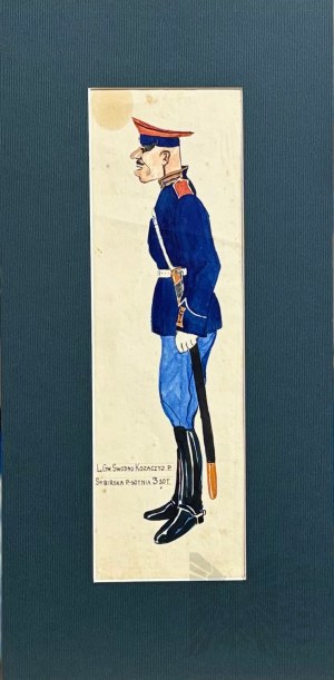 20th Century Author Unknown - Watercolor of an Officer of the Tsarist Russian Cossack Guard.