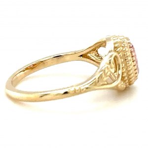 14K YELLOW GOLD RING 3.51 GR VINTAGE LAB GROWN PINK SAPPHIRE 0.75 CT - RNG40801