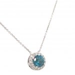 COLLIER RAS DE COU EN OR 3,02 GR AVEC DIAMANTS BLEUS - PND20210