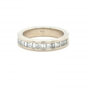 WHITE GOLD RING - 6.48 GR WITH NATURAL DIAMONDS - DH-R974