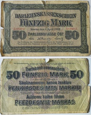 50 MAREK, Východný úverový fond, Kaunas, 4.4.1918