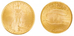 20 DOLARÓW LIBERTY, 1924 Filadelfia St. Gaudens