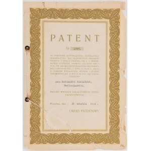 PATENT nr 31707, URZĄD PATENTOWY, Polska , Generalna Gubernia, 1943