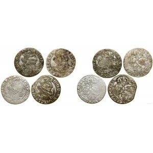 Polen, Satz: 4 x Sixpence, 1624-1626, Krakau