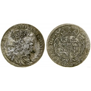 Poland, sixpence, 1755 EC, Leipzig