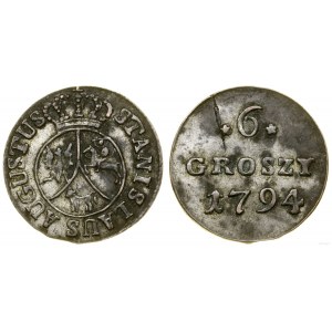 Poland, 6 copper pennies, 1794, Warsaw