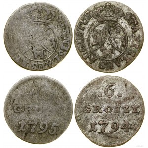 Polska, zestaw 2 x 6 groszy miedziane, 1794, 1795, Warszawa