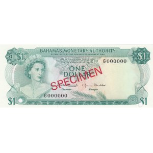 Bahamas, 1 Dollar, 1968, UNC, p27s, SPECIMEN