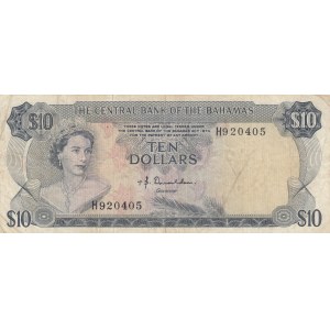 Bahamas, 10 Dollars, 1974, VF, p38a