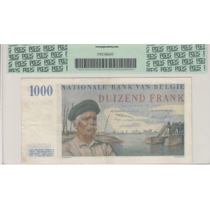 Belgium, 1000 Francs, 1950, XF, p131a