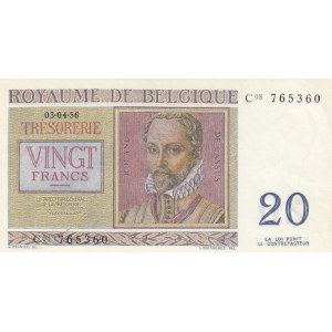 Belgium, 20 Francs, 1956, UNC, p132b