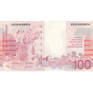Belgium, 100 Francs, 1995-2001, XF (+), p1147