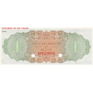 Belize, 10 Dollars, 1974, UNC, p36cts, COLOR TRİAL SPECİMEN