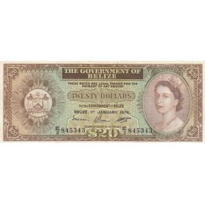 Belize, 20 Dollars, 1976, XF, p37c
