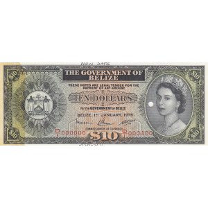 Belize, 10 Dollars, 1976, AUNC, p36c, SPECIMEN