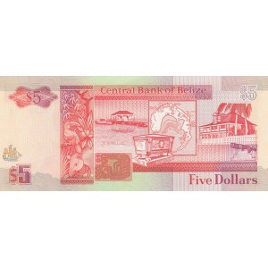 Belize, 5 Dollars, 1991, UNC, p53b