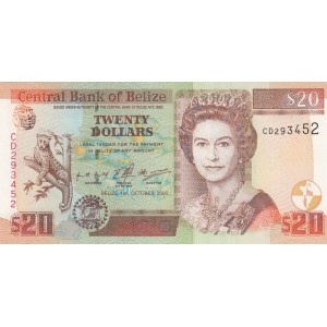 Belize, 20 Dollars, 2000, UNC, p63b