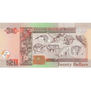 Belize, 20 Dollars, 2000, UNC, p63b