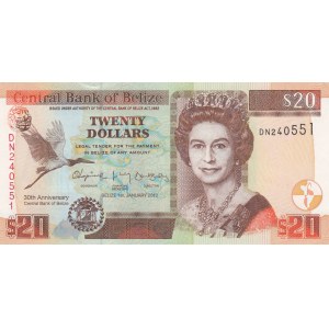 Belize, 20 Dollars, 2012, UNC, p72