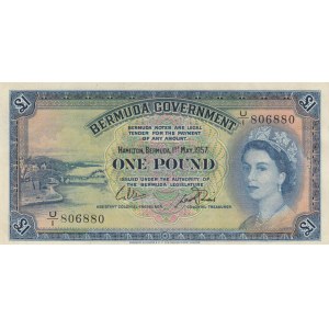 Bermuda, 1 Pound, 1957, AUNC, p20b