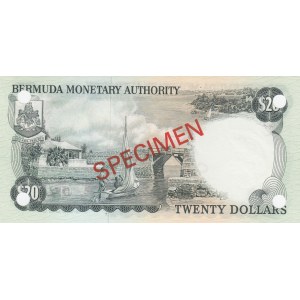 Bermuda, 20 Dollars, 1974, UNC, p31s, SPECIMEN