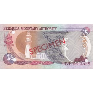 Bermuda, 5 Dollars, 2000, UNC, p51s, SPECIMEN