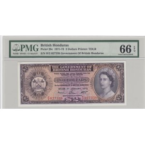 British Honduras, 2 Dollars, 1973, UNC, p29c