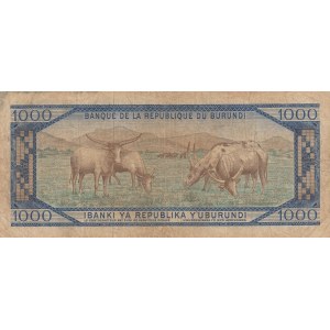 Burundi, 1000 Francs, 1968, VF (-), p25a
