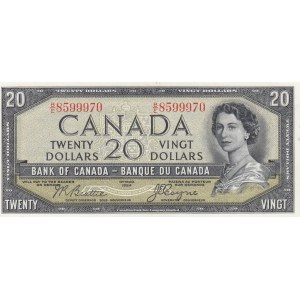 Canada, 20 Dollars, 1954, UNC (-), p33a, DEVİL'S FACE