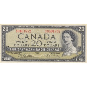 Canada, 20 Dollars, 1954, XF, p41b