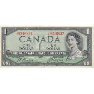 Canada, 1 Dollar, 1954, AUNC (-), p66b, DEVİL'S FACE